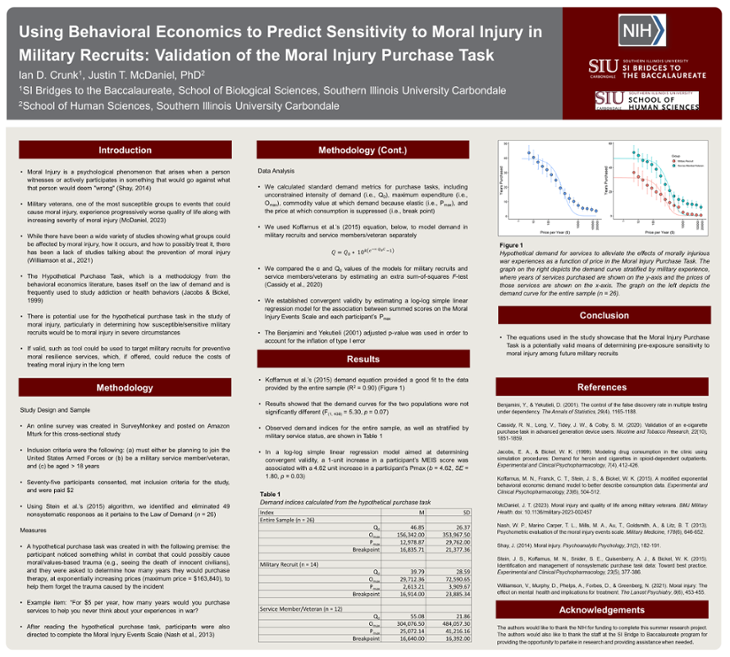 Ian Crunk's research poster